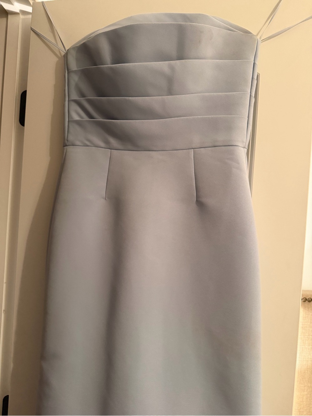 Amsale Strapless Powder Blue Evening Dress